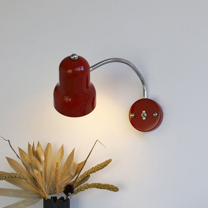 Contemporary Nordic Iron Trumpet-Shaped Round 1-Light Wall Sconce Lamp For Bedroom &amp; Living Room