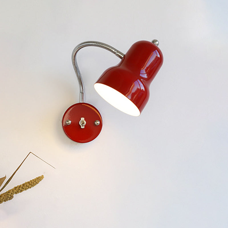Contemporary Nordic Iron Trumpet-Shaped Round 1-Light Wall Sconce Lamp For Bedroom &amp; Living Room