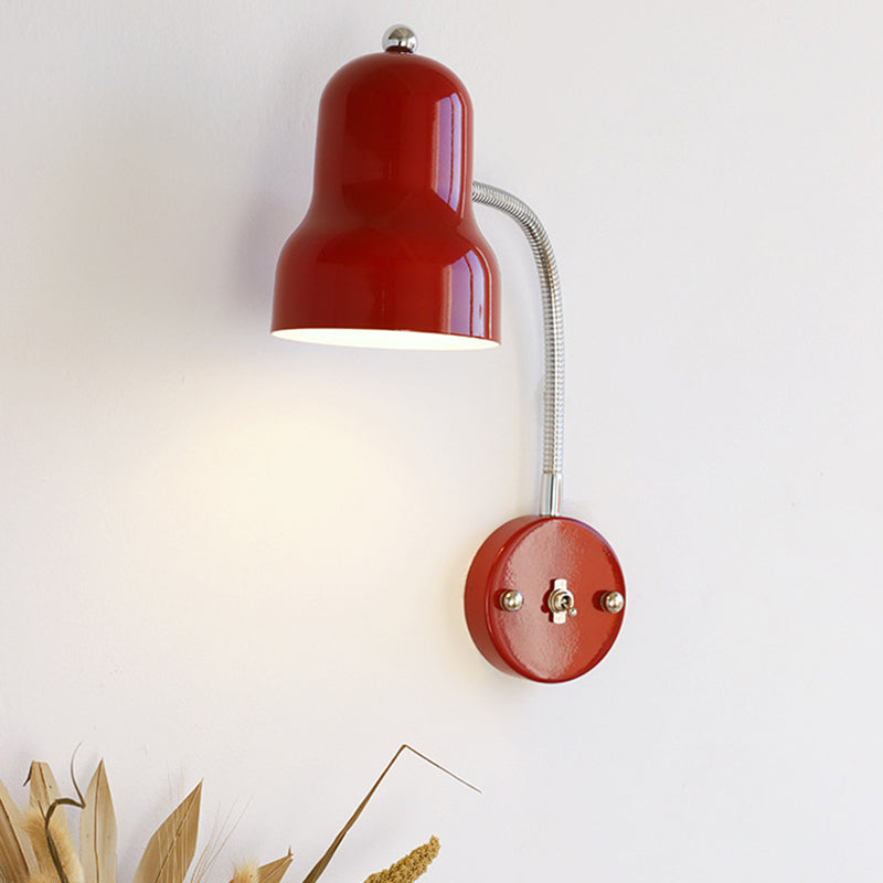 Contemporary Nordic Iron Trumpet-Shaped Round 1-Light Wall Sconce Lamp For Bedroom &amp; Living Room