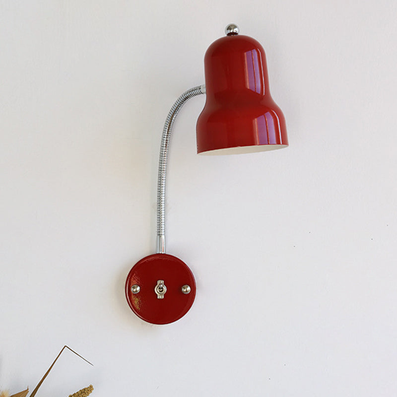 Contemporary Nordic Iron Trumpet-Shaped Round 1-Light Wall Sconce Lamp For Bedroom &amp; Living Room