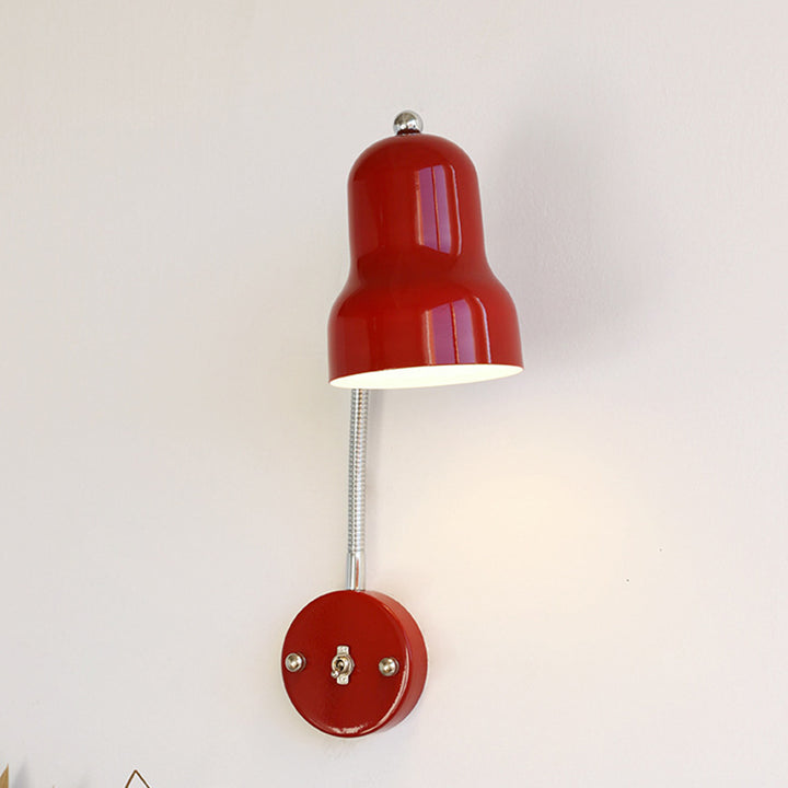 Contemporary Nordic Iron Trumpet-Shaped Round 1-Light Wall Sconce Lamp For Bedroom &amp; Living Room