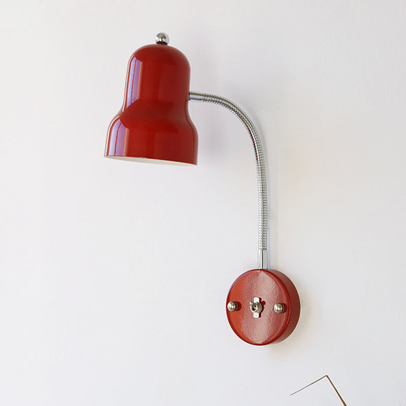 Contemporary Nordic Iron Trumpet-Shaped Round 1-Light Wall Sconce Lamp For Bedroom &amp; Living Room