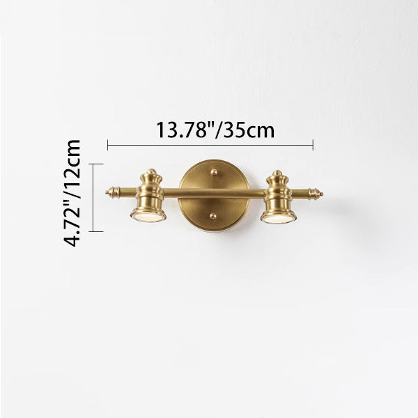 Applique murale traditionnelle française en laiton linéaire ronde 2/3/4/5 lumières pour salle de bain, miroir de courtoisie et chambre à coucher avec abat-jours rotatifs 