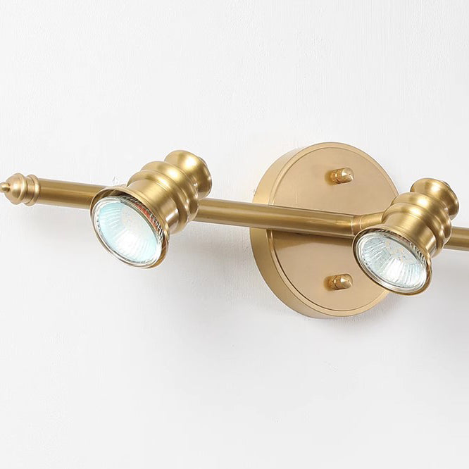 Traditionelle französische Messing Linear Rund 2/3/4/5-Licht-Waschtischlampe Wandleuchte mit drehbaren Schirmen für Badezimmer, Waschtischspiegel & Schlafzimmer 