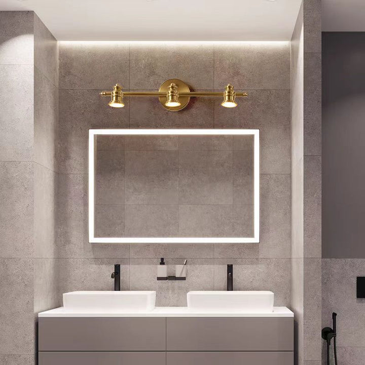 Applique murale traditionnelle française en laiton linéaire ronde 2/3/4/5 lumières pour salle de bain, miroir de courtoisie et chambre à coucher avec abat-jours rotatifs 