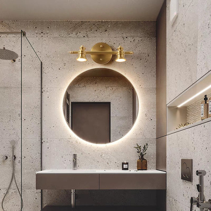 Applique murale traditionnelle française en laiton linéaire ronde 2/3/4/5 lumières pour salle de bain, miroir de courtoisie et chambre à coucher avec abat-jours rotatifs 