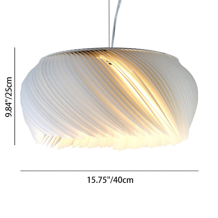 Contemporary Nordic Alloy & Acrylic Layered Round 1-Light Pendant Light For Bedroom, Living Room & Dining Room