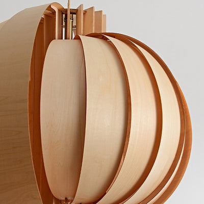 Lámpara colgante de globo de madera y metal tradicional francesa de 1 luz con cable ajustable para dormitorio, comedor y sala de estar 