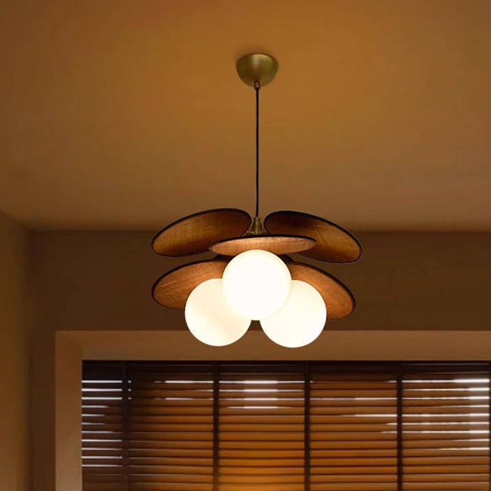 Traditioneller Vintage-Raffia- &amp; Glas-Oval-Globus 1/3-Licht-Kronleuchter für Schlafzimmer, Esszimmer &amp; Wohnzimmer 
