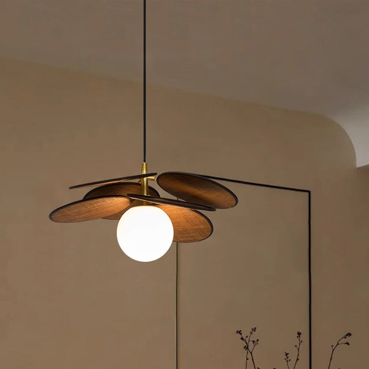 Traditional Vintage Raffia & Glass Oval Globe 1/3-Light Chandelier For Bedroom, Dining Room & Living Room