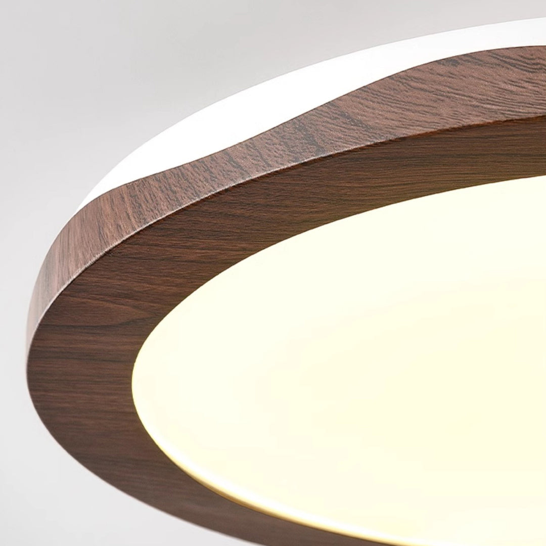 Plafonnier semi-encastré LED rond en fer acrylique traditionnel vintage avec couronne pour chambre et salon 