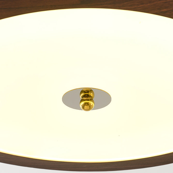 Plafonnier semi-encastré LED rond en fer acrylique traditionnel vintage avec couronne pour chambre et salon 