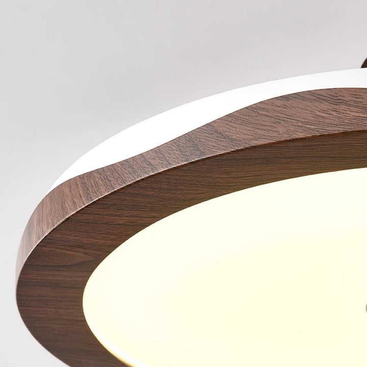 Plafonnier semi-encastré LED rond en fer acrylique traditionnel vintage avec couronne pour chambre et salon 