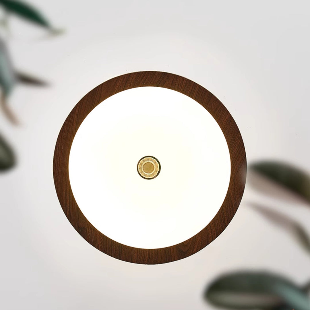 Plafonnier semi-encastré LED rond en fer acrylique traditionnel vintage avec couronne pour chambre et salon 