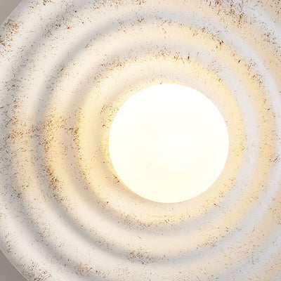Applique murale contemporaine nordique en verre résine ronde à 1 lumière pour chambre et salon 