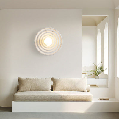 Applique murale contemporaine nordique en verre résine ronde à 1 lumière pour chambre et salon 