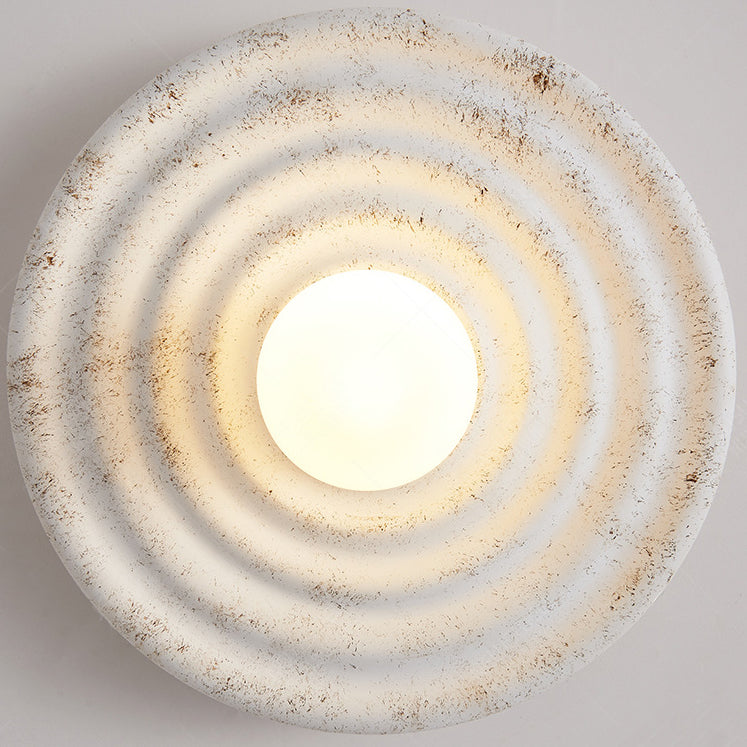 Applique murale contemporaine nordique en verre résine ronde à 1 lumière pour chambre et salon 