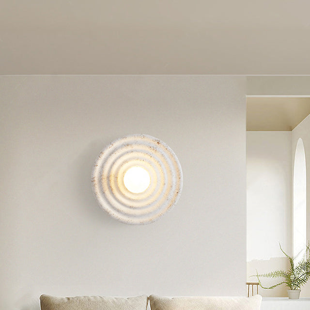Applique murale contemporaine nordique en verre résine ronde à 1 lumière pour chambre et salon 