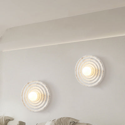 Applique murale contemporaine nordique en verre résine ronde à 1 lumière pour chambre et salon 