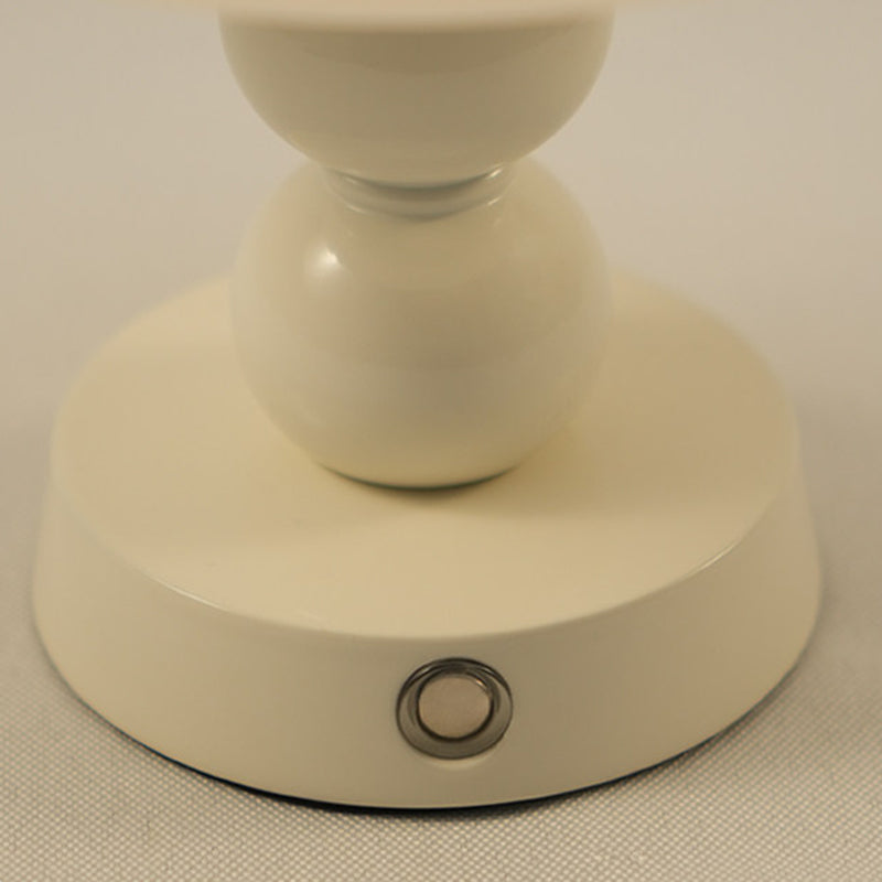 USB Rechargeable Mushroom Ambient Infinitely Dimmable Table Lamp - Creative Aluminum Alloy Bedside Lamp Cream Style Glass Table Light For Bedroom