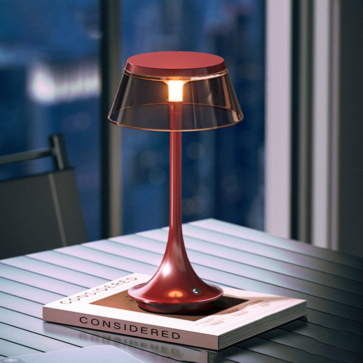 USB Rechargeable Cordless Touch Control &amp; Infinitely Dimmable Table Lamp - Nordic LED Acrylic &amp; Aluminum Alloy Bedside Ambient Light For Bedroom