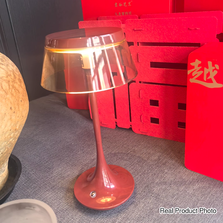 USB Rechargeable Cordless Touch Control &amp; Infinitely Dimmable Table Lamp - Nordic LED Acrylic &amp; Aluminum Alloy Bedside Ambient Light For Bedroom