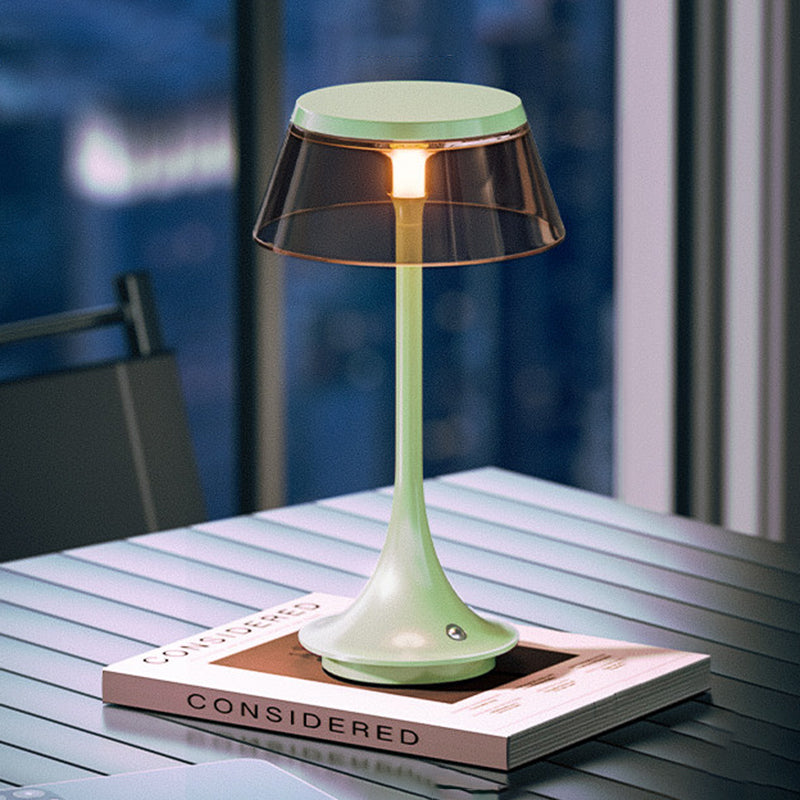 USB Rechargeable Cordless Touch Control &amp; Infinitely Dimmable Table Lamp - Nordic LED Acrylic &amp; Aluminum Alloy Bedside Ambient Light For Bedroom