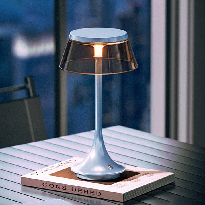 USB Rechargeable Cordless Touch Control & Infinitely Dimmable Table Lamp - Nordic LED Acrylic & Aluminum Alloy Bedside Ambient Light For Bedroom