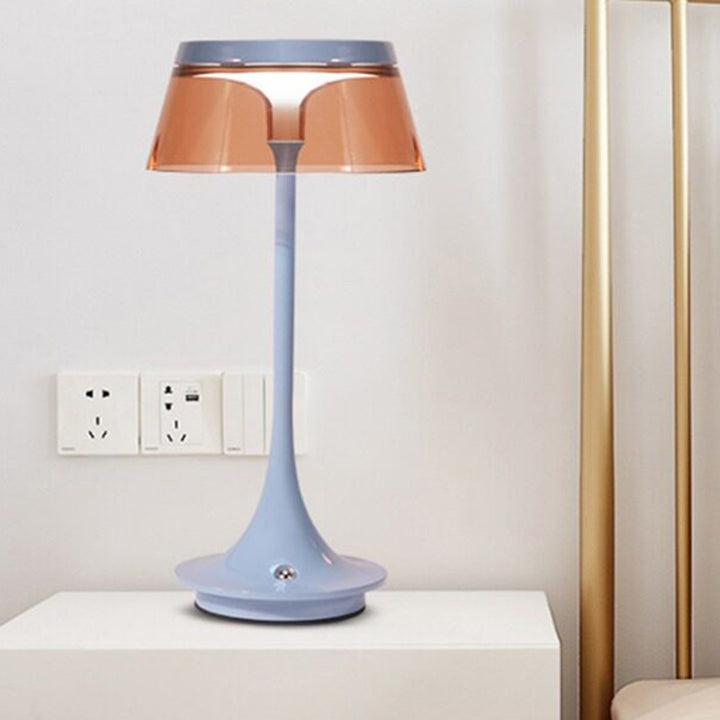 USB Rechargeable Cordless Touch Control &amp; Infinitely Dimmable Table Lamp - Nordic LED Acrylic &amp; Aluminum Alloy Bedside Ambient Light For Bedroom