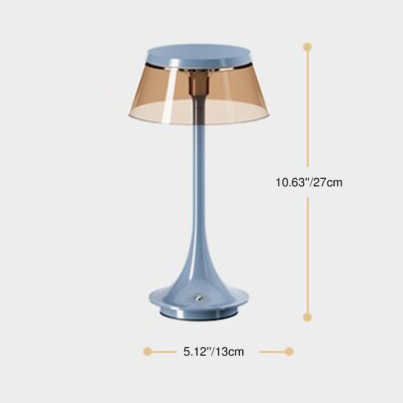 USB Rechargeable Cordless Touch Control &amp; Infinitely Dimmable Table Lamp - Nordic LED Acrylic &amp; Aluminum Alloy Bedside Ambient Light For Bedroom