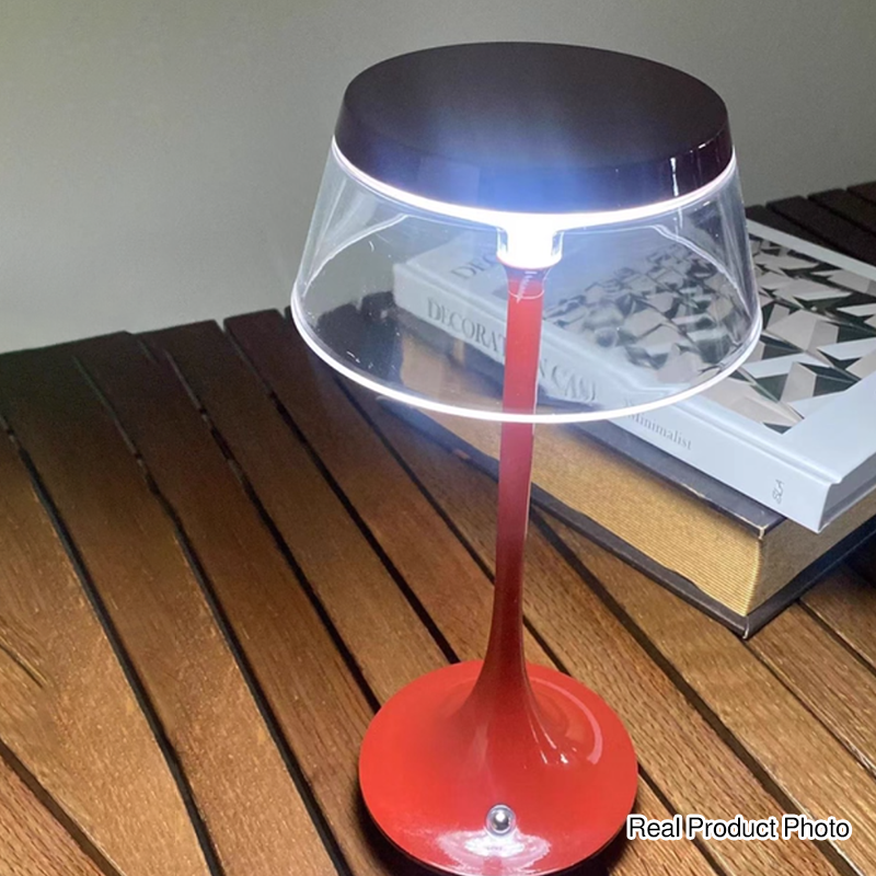 USB Rechargeable Cordless Touch Control &amp; Infinitely Dimmable Table Lamp - Nordic LED Acrylic &amp; Aluminum Alloy Bedside Ambient Light For Bedroom