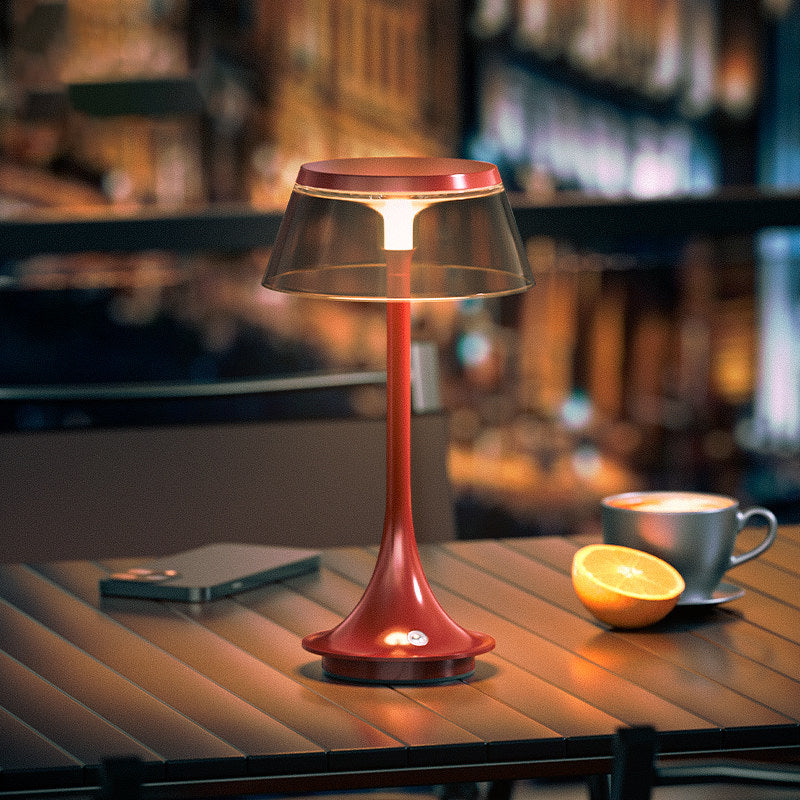 USB Rechargeable Cordless Touch Control &amp; Infinitely Dimmable Table Lamp - Nordic LED Acrylic &amp; Aluminum Alloy Bedside Ambient Light For Bedroom