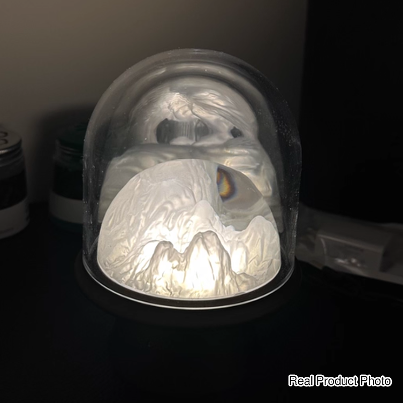 Aluminum Alloy Acrylic USB Rechargeable Snow Mountain Table Lamp - Creative Warm Glow LED Accent Light For Bedroom