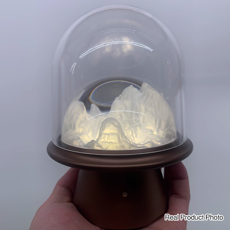 Aluminum Alloy Acrylic USB Rechargeable Snow Mountain Table Lamp - Creative Warm Glow LED Accent Light For Bedroom