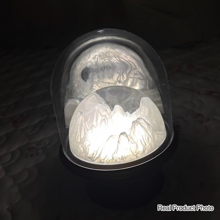 Aluminum Alloy Acrylic USB Rechargeable Snow Mountain Table Lamp - Creative Warm Glow LED Accent Light For Bedroom