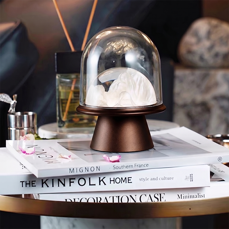 Aluminum Alloy Acrylic USB Rechargeable Snow Mountain Table Lamp - Creative Warm Glow LED Accent Light For Bedroom
