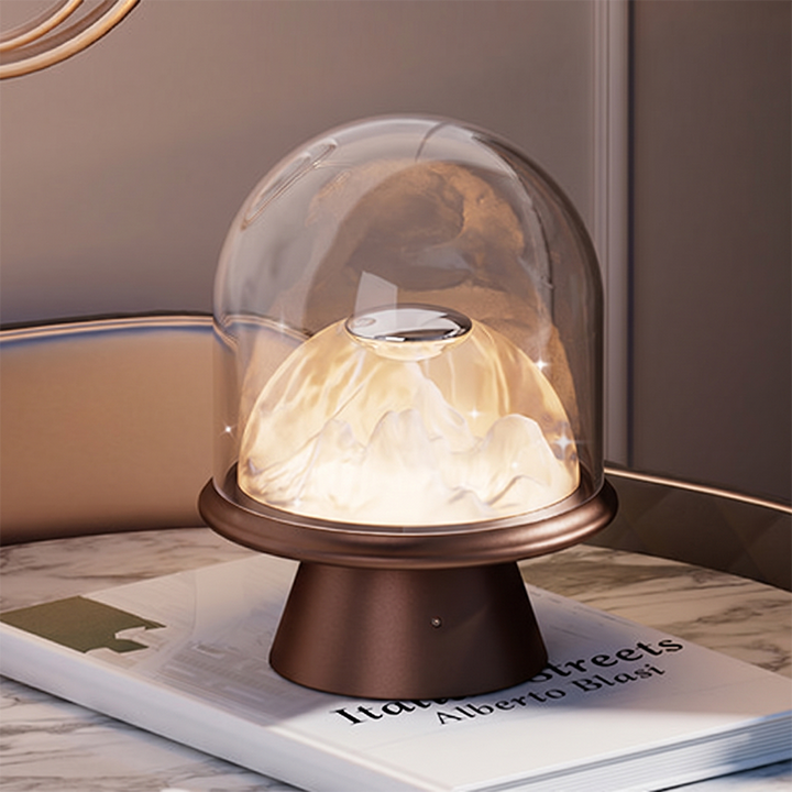 Aluminum Alloy Acrylic USB Rechargeable Snow Mountain Table Lamp - Creative Warm Glow LED Accent Light For Bedroom