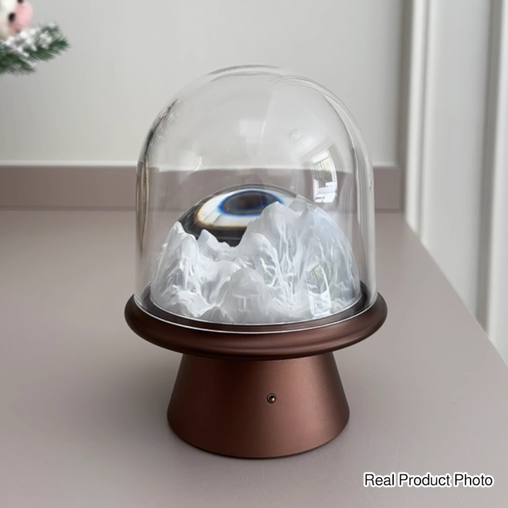 Aluminum Alloy Acrylic USB Rechargeable Snow Mountain Table Lamp - Creative Warm Glow LED Accent Light For Bedroom