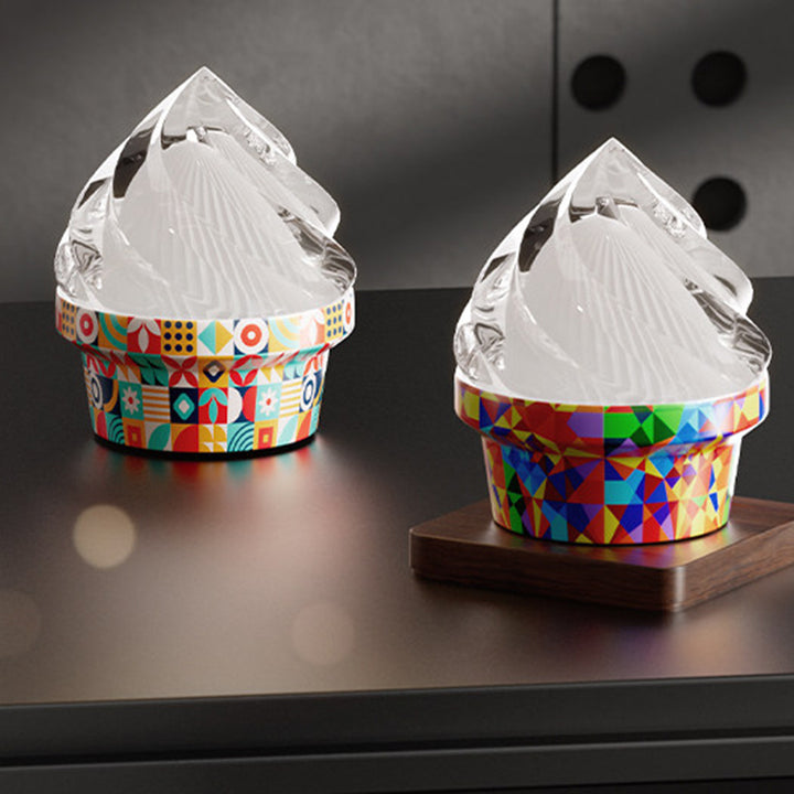Ice Cream Ambient USB Rechargeable Table Lamp - Creative Touch Dimmable Cute Decorative Night Light For Bedroom