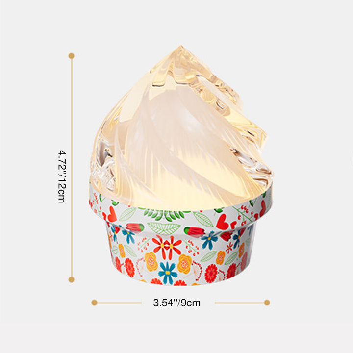 Ice Cream Ambient USB Rechargeable Table Lamp - Creative Touch Dimmable Cute Decorative Night Light For Bedroom