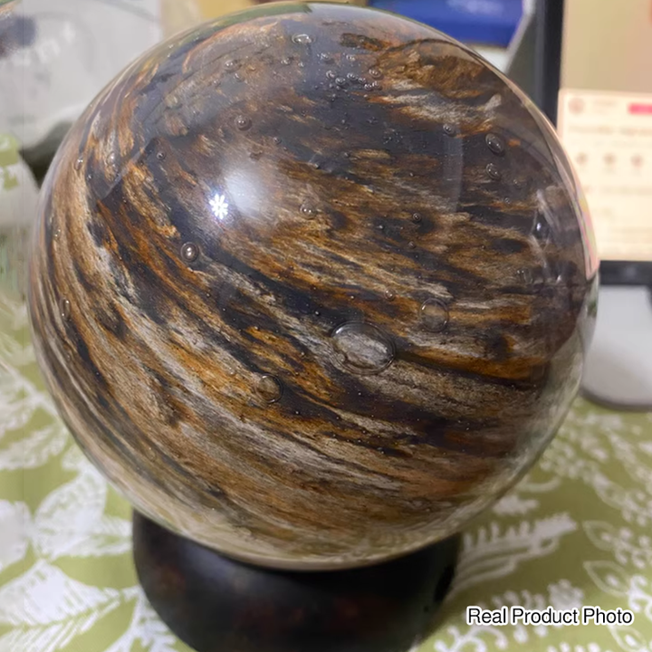 Artistic Glass Planet Sphere USB Rechargeable Table Lamp - Art Deco Touch Dimmable Brightness Ambient Bedside Lighting For Bedroom