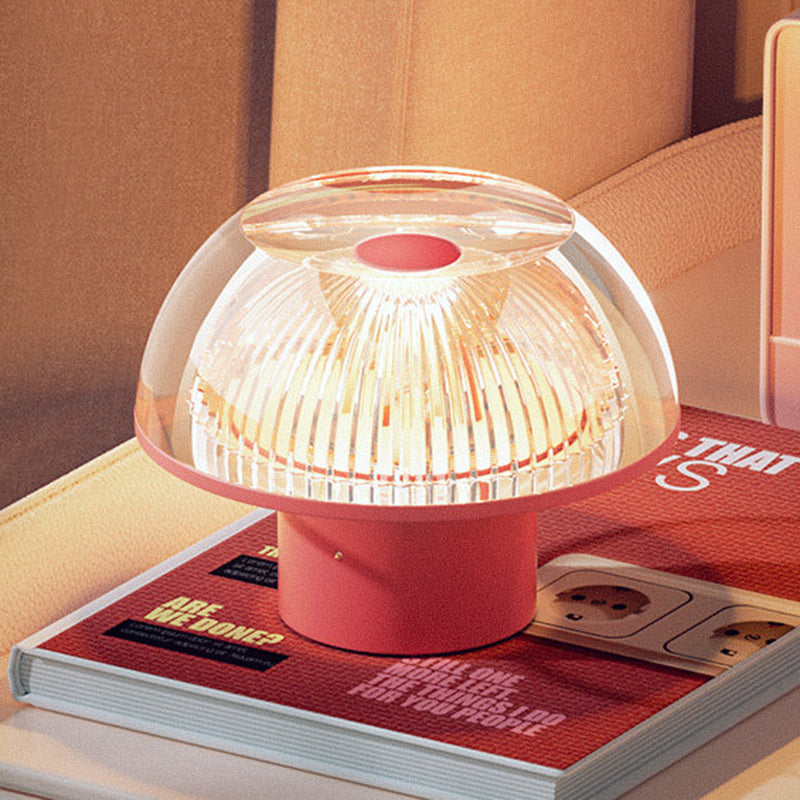USB Rechargeable Cute Mushroom Design Table Lamp - Nordic Aluminum Alloy Acrylic Touch Dimmable Bedside Night Light For Bedroom