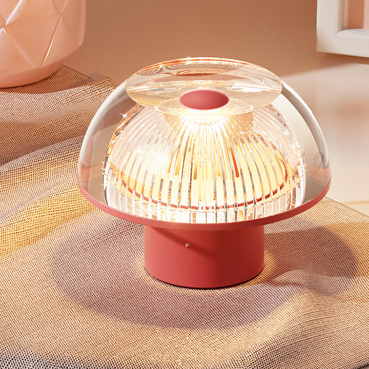 USB Rechargeable Cute Mushroom Design Table Lamp - Nordic Aluminum Alloy Acrylic Touch Dimmable Bedside Night Light For Bedroom