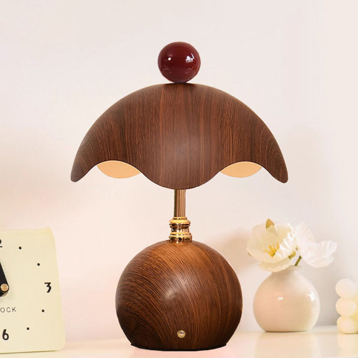 Lámpara de mesa LED contemporánea nórdica de hierro con carga USB, redonda con forma de cáscara de huevo, para salón y dormitorio 
