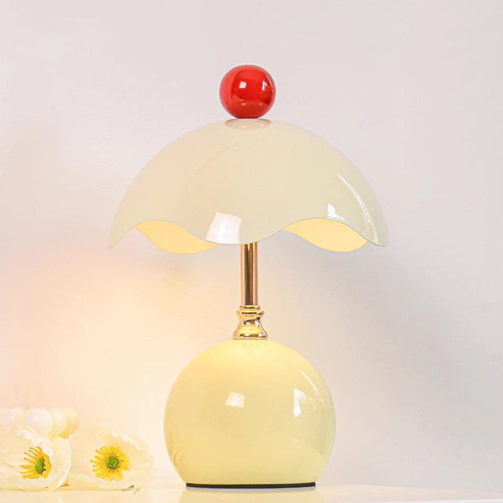 Contemporary Nordic Iron Eggshell-shaped Round USB Charging LED Table Lamp For Living Room &amp; Bedroom