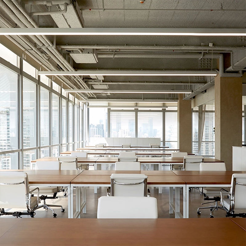 Seamless LED Retina-Friendly Pendant Light - Industrial Aluminum Linear Lighting For Home Office