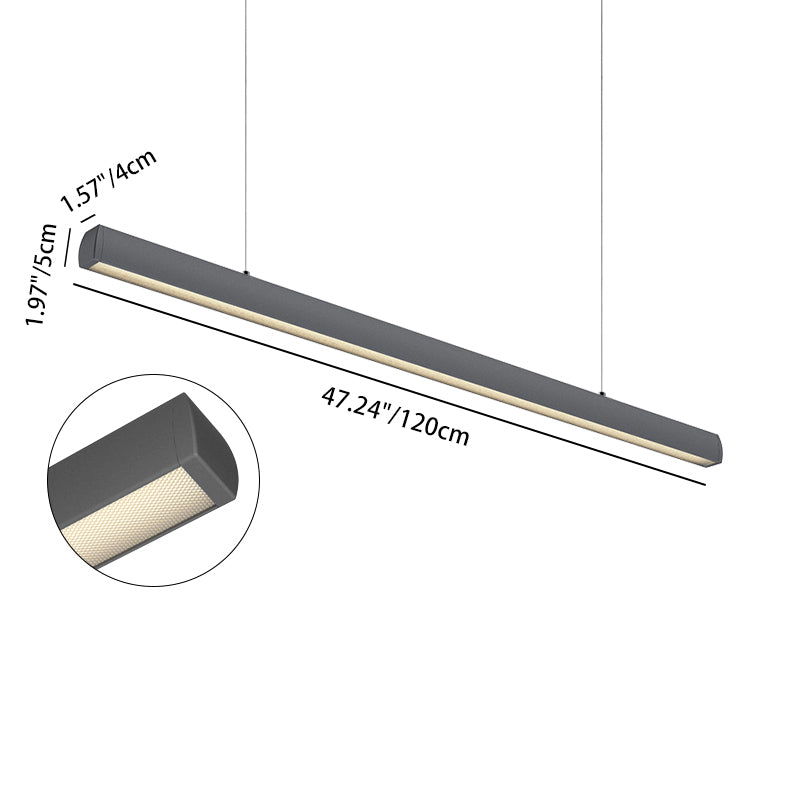 Seamless LED Retina-Friendly Pendant Light - Industrial Aluminum Linear Lighting For Home Office