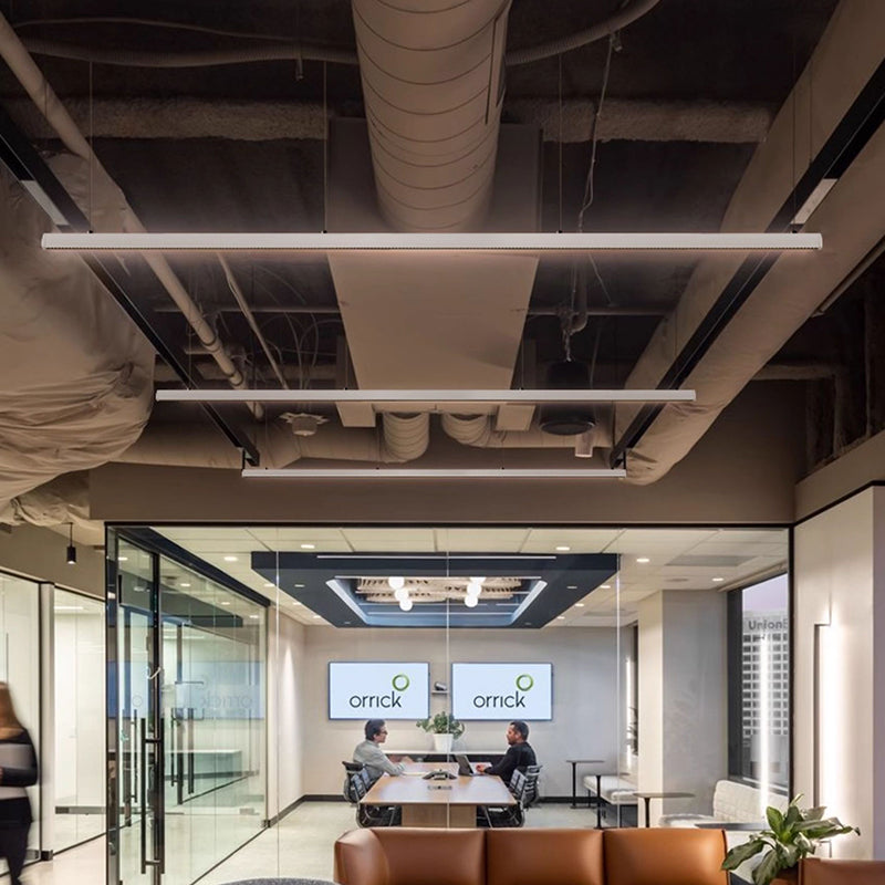 Seamless LED Retina-Friendly Pendant Light - Industrial Aluminum Linear Lighting For Home Office