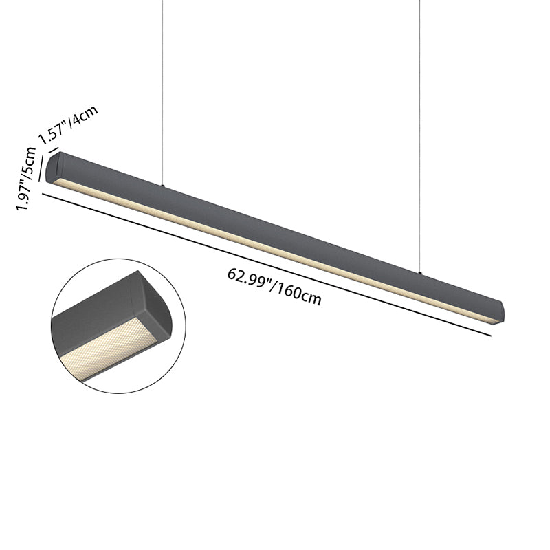 Nahtlose LED-Retina-freundliche Pendelleuchte - Industrielle Aluminium-Linienbeleuchtung für das Home Office 