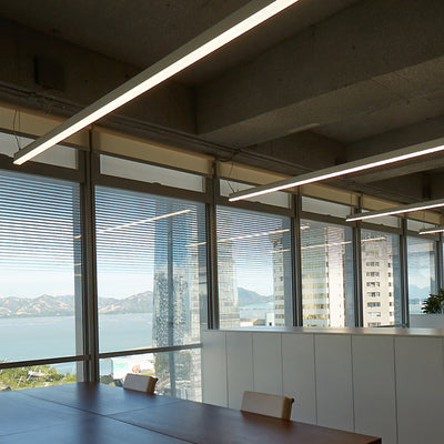 Seamless LED Retina-Friendly Pendant Light - Industrial Aluminum Linear Lighting For Home Office